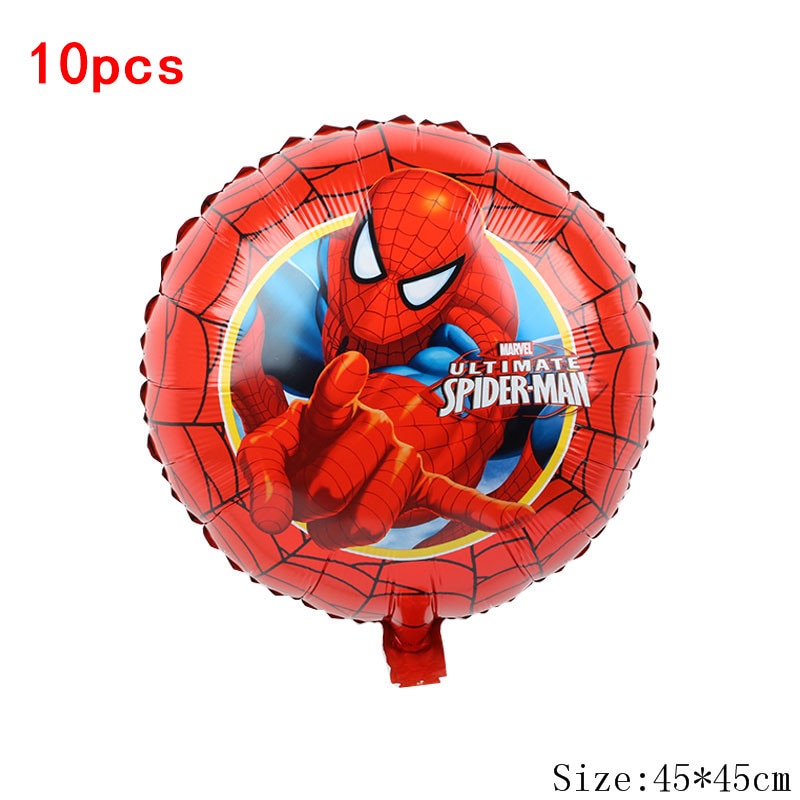1set 3D Big Spider Super Hero Man Mylar Foil Balloon Number Foil Balloons Birthday Party Decoration Supplies Children's Gifts