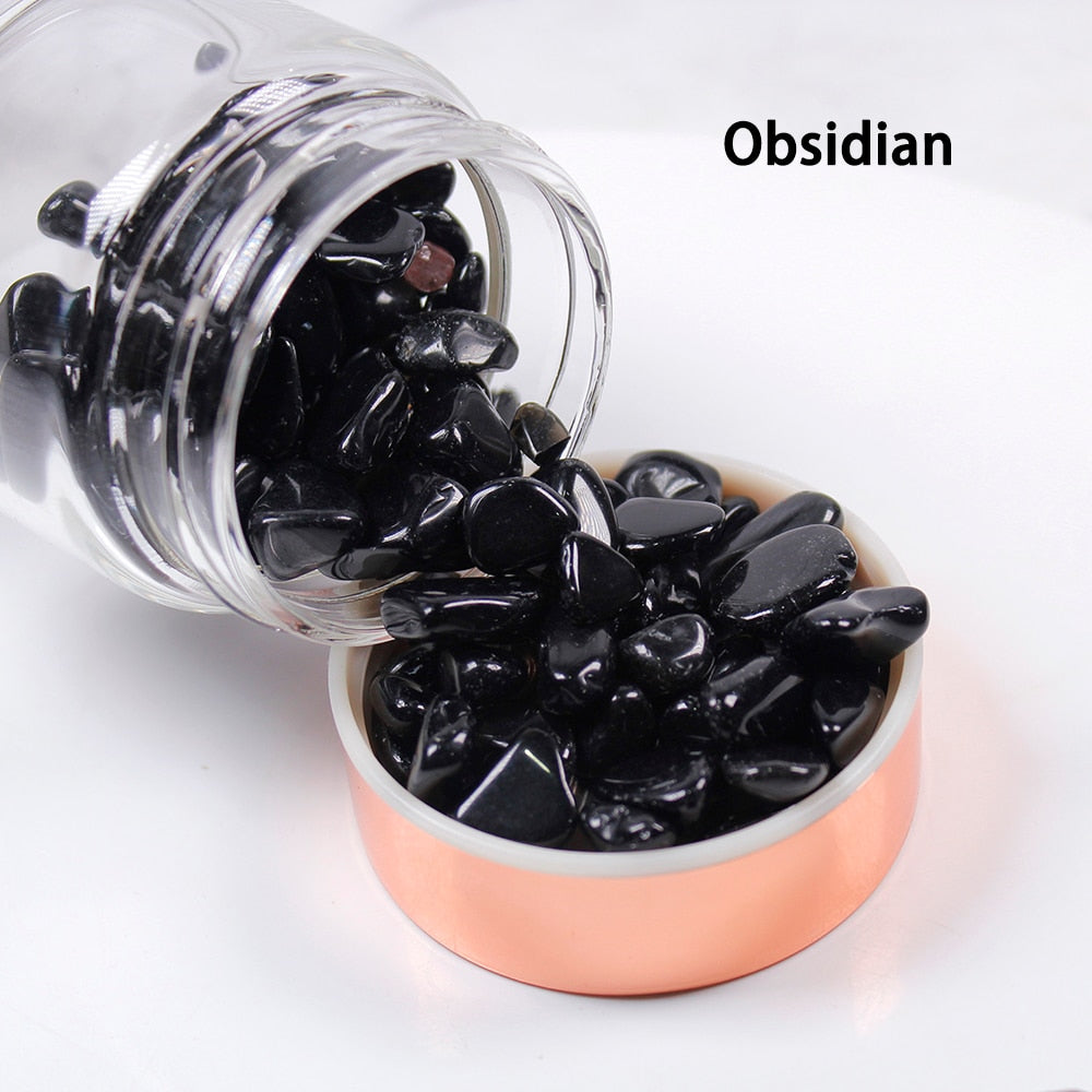 Natural Crystal Elixir Bottles gemstone Glass therapy stone Tea filter filter bottle Healing Crystal Infuser Energy cup