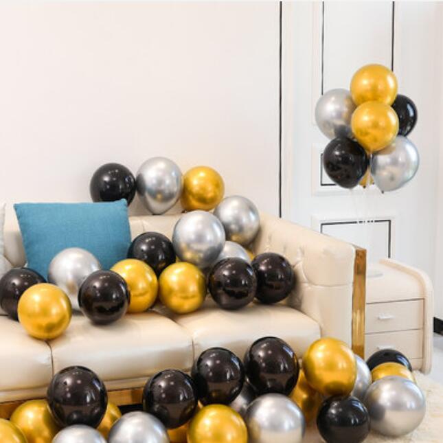 Wholesale 50pcs Chrome Gold Balloon Flashing Metal Balloon Thick Pearly Metal Wedding Decoration Metallic Balloons 10inch 1.8g