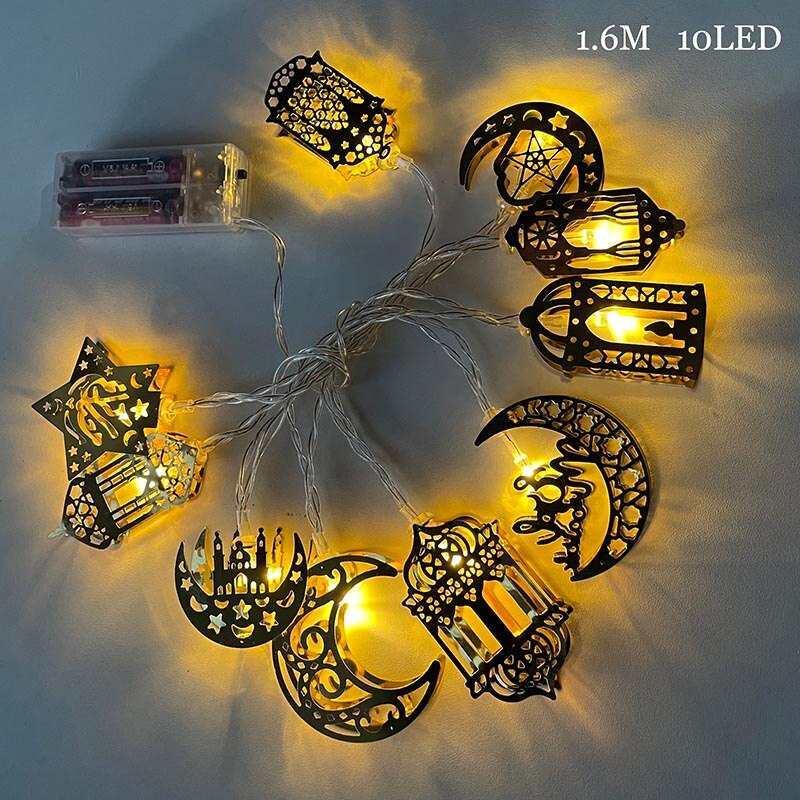Ramadan Decoration Golden Black Banner Balloon Disposable Dinnerware Set Paper Plate EID Mubarak Party Decoration Muslim favor