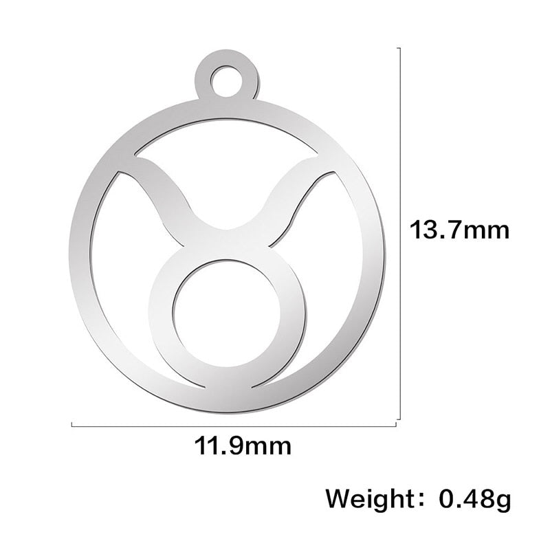 Teamer 12pcs Zodiac Floating Charms Stainless Steel Gemini Aries Libra Taurus Twelve Constellation Pendant  for Jewelry Making