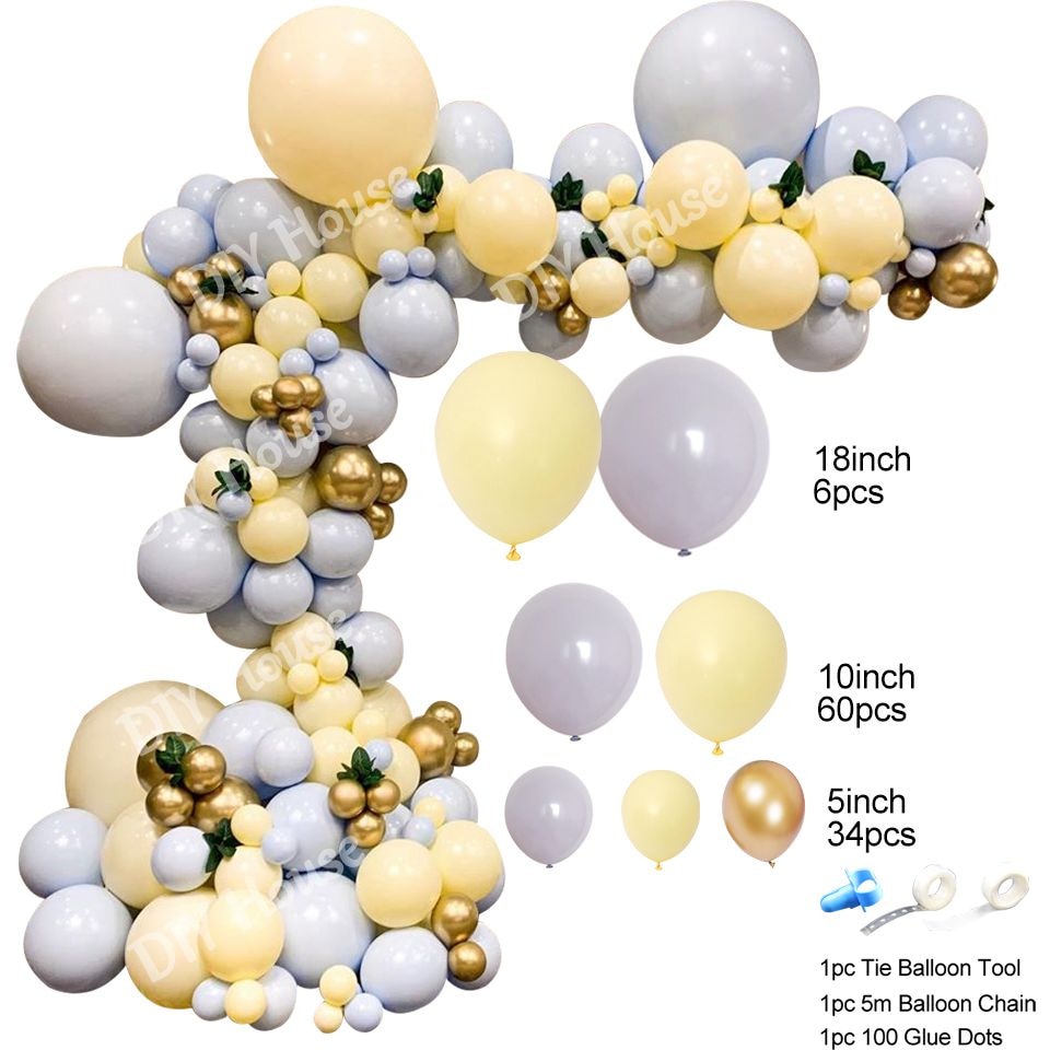 1set Macaron Balloon Arch Grey Pink Balloon Rose Gold Confetti Wedding Party Decoration Baby Shower Gender Reveal Supplies