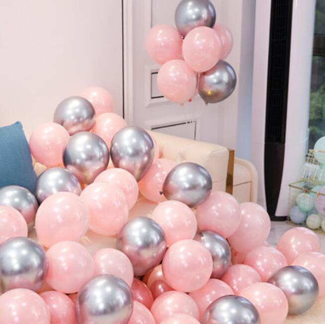 Wholesale 50pcs Chrome Gold Balloon Flashing Metal Balloon Thick Pearly Metal Wedding Decoration Metallic Balloons 10inch 1.8g