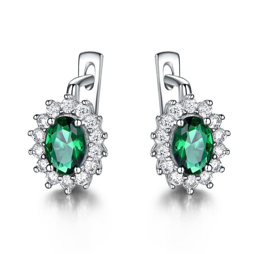 UMCHO Solid 925 Sterling Silver Gemstone Clip Earrings for Women Blue Sapphire Fine Jewelry Wedding Engagement Valentine's Gift