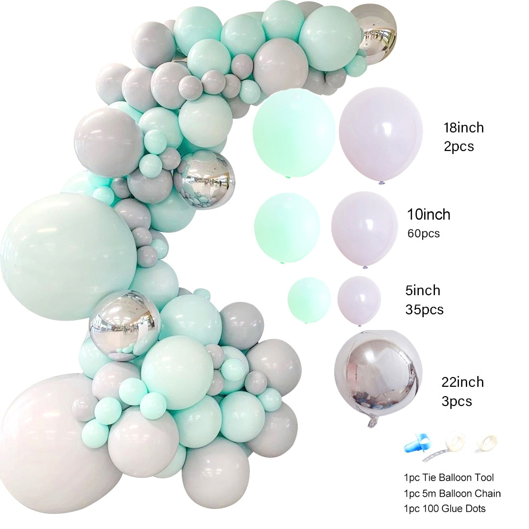 1set Macaron Balloon Arch Grey Pink Balloon Rose Gold Confetti Wedding Party Decoration Baby Shower Gender Reveal Supplies