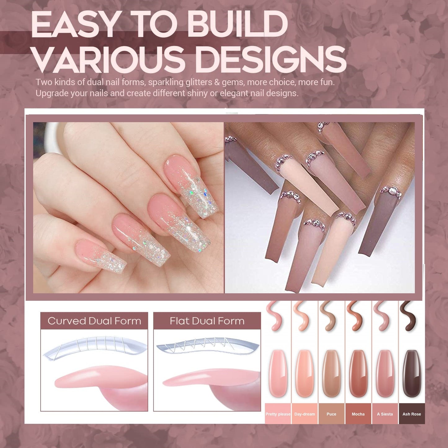 Makartt Poly Nail Extension Gel Kit 15ml Nude Color Starter Gel Nail Thickening Solution Equipment All-in-One Kit