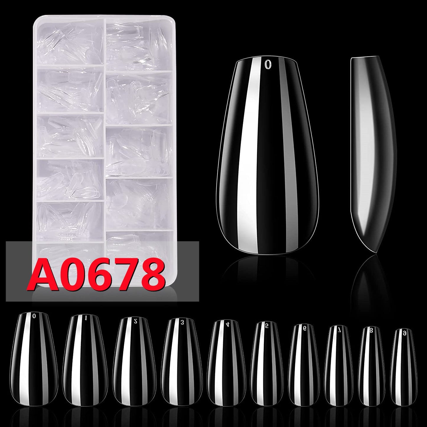 Makartt Soft Gel Full Cover Tips Kit for Soak Off Nail Extensions, 500 Pcs Clear Medium Almond Gelly Tips False Press on Nails