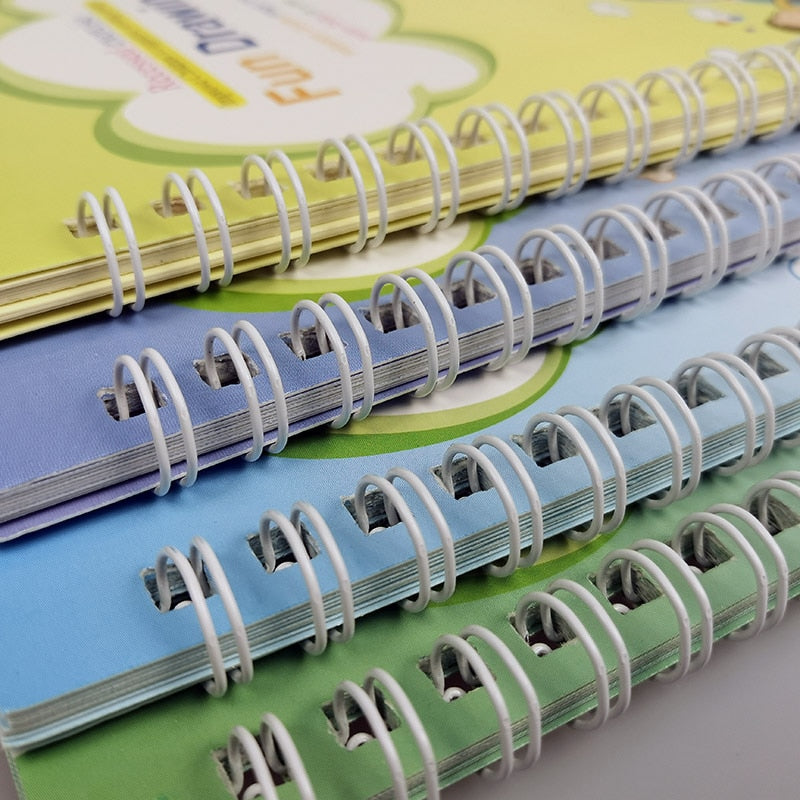4Books Pen Magic Copy Book Free Wiping Children's Kids Writing Sticker Practice English Copybook For Calligraphy Montessori Gift