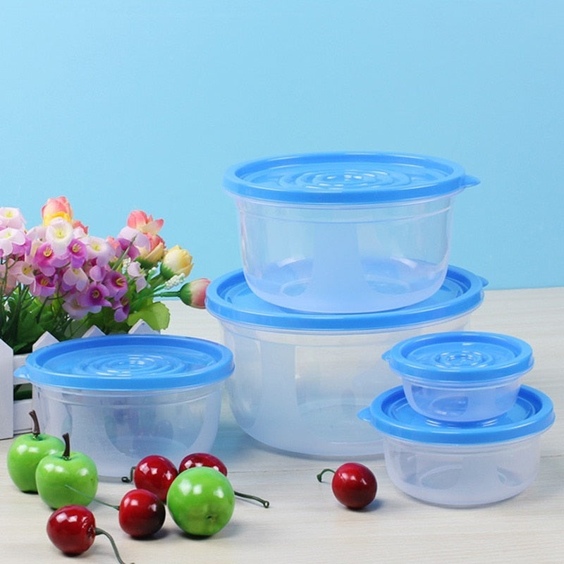5 Pieces Sets plastic Lunch Box Portable Bowl Food Container Lunchbox Eco-Friendly Food Storage Boxes Kitchen Seal Box