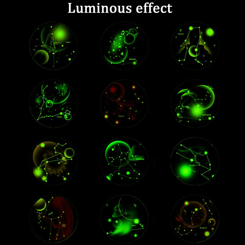 12 Constellation Luminous Necklace Zodiac Signs Jewelry Crescent Moon Pendant Glow In The Dark Necklace Birthday Gifts Women