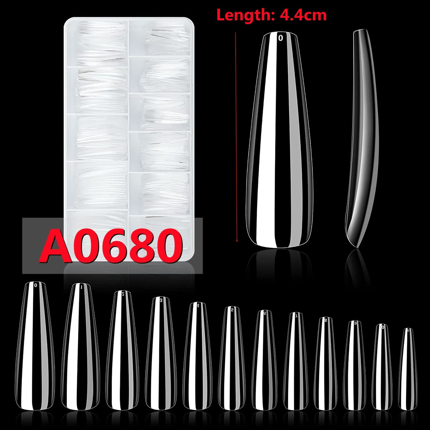 Makartt Soft Gel Full Cover Tips Kit for Soak Off Nail Extensions, 500 Pcs Clear Medium Almond Gelly Tips False Press on Nails