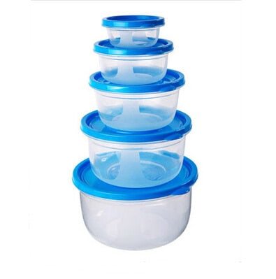 5 Pieces Sets plastic Lunch Box Portable Bowl Food Container Lunchbox Eco-Friendly Food Storage Boxes Kitchen Seal Box