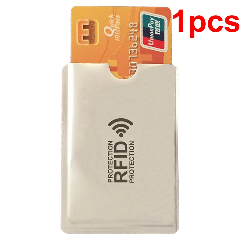Men Anti Rfid Wallet Blocking Reader Lock Bank Card Holder Id Bank Card Case Protection Metal Credit NFC Holder Aluminium 6*9cm