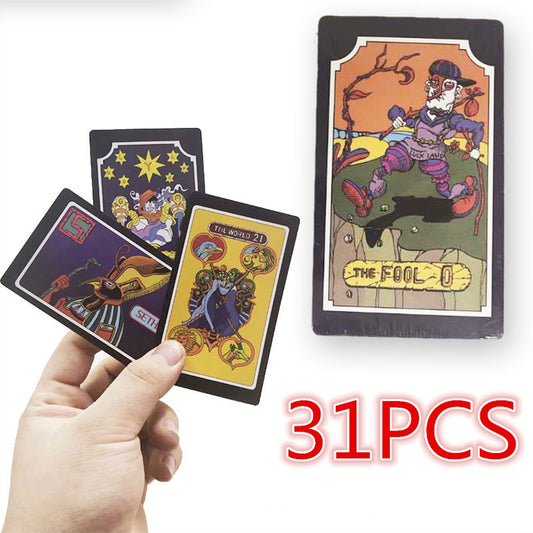 31pcs/set JoJo Bizarre Adventure Tarot Card 22 Grand Akana + 9 Royal Gods Cosplay Props Anime Chess Card Gift Tarot Card