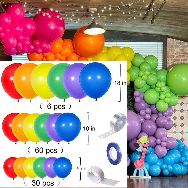 Rainbow Balloon Arch Garland Kit Multicolor Latex Ballons For Carnival Circus Theme Birthday Wedding Decor Baby Shower Party