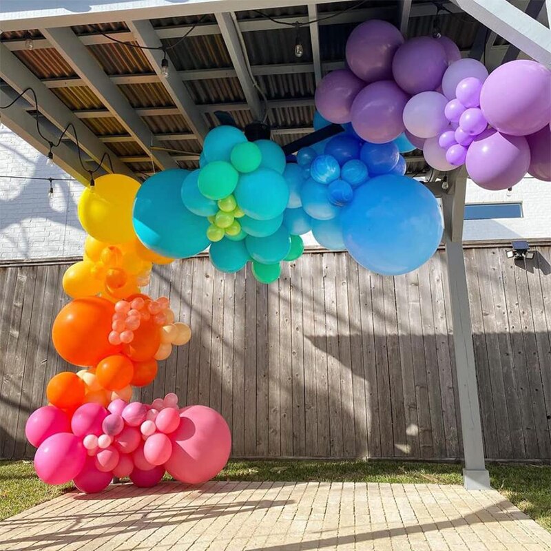 Rainbow Balloon Arch Garland Kit Multicolor Latex Ballons For Carnival Circus Theme Birthday Wedding Decor Baby Shower Party