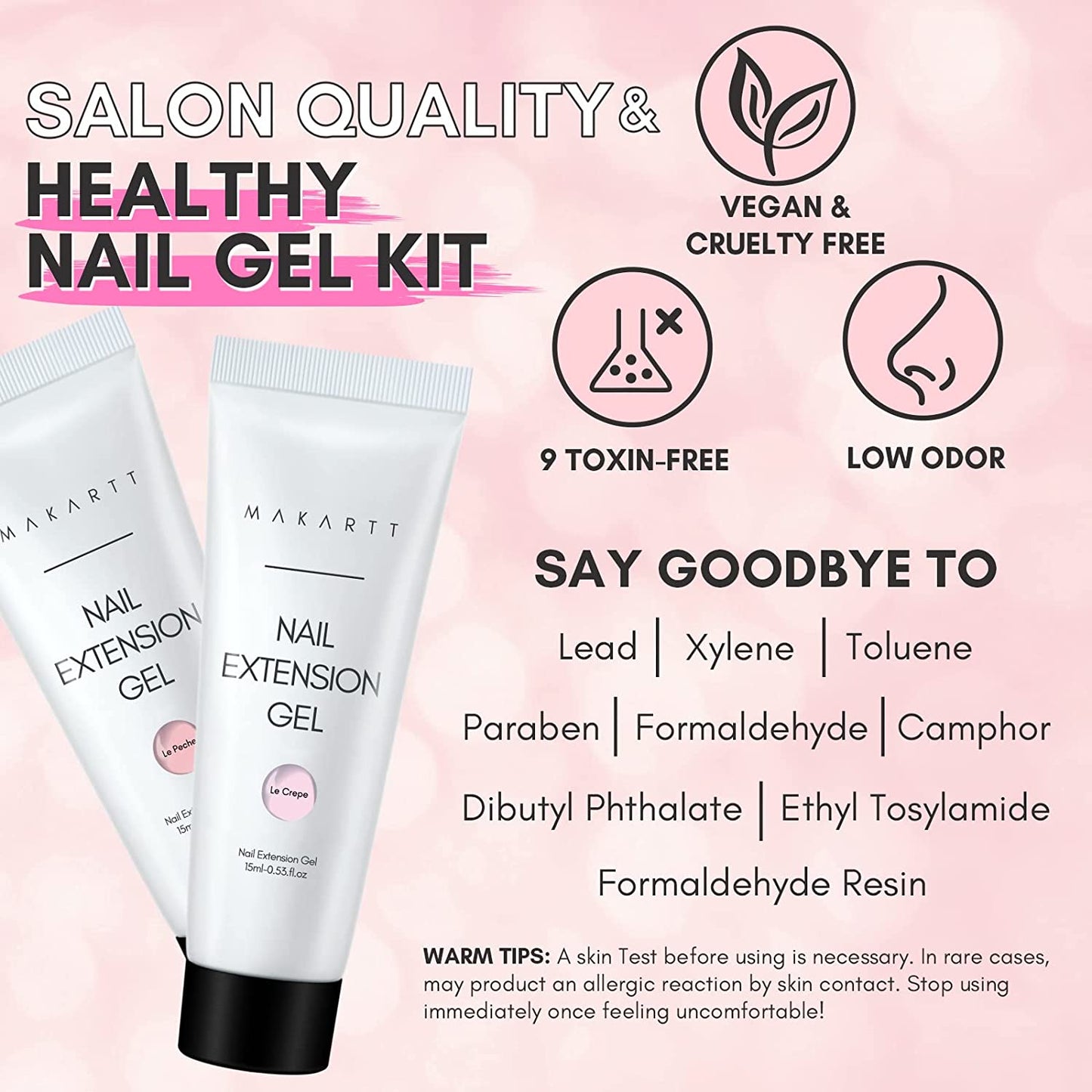 Makartt Poly Nail Extension Gel Kit Acrylic Extension Gel Nail Enhancement Clear Pink Nail Gel Trail Set All-in-One Starter Kit