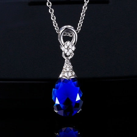 Colorful Jewelry Necklaces New Fashion Gemstone Pendant Necklace For Women Wholesale Wedding Anniversay Party Gifts