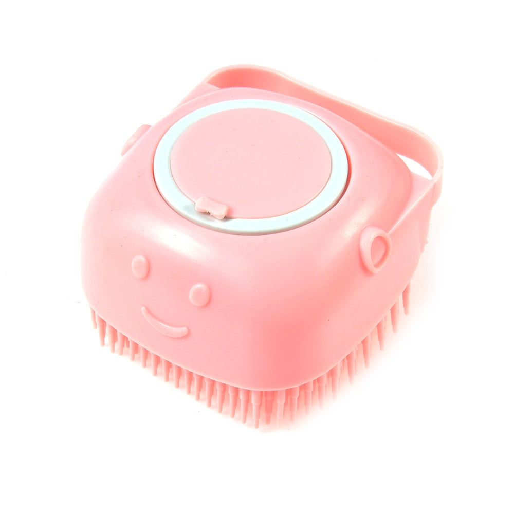 Bathroom Dog Bath Brush Massage Gloves Soft Safety Silicone Comb with Shampoo Box Pet Dog Brush