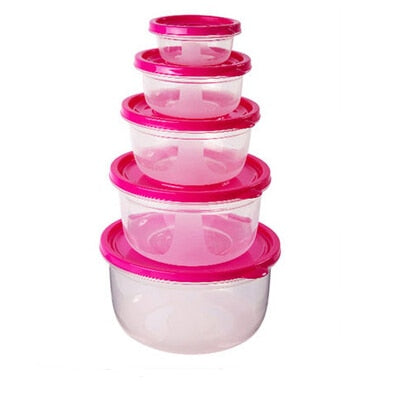 5 Pieces Sets plastic Lunch Box Portable Bowl Food Container Lunchbox Eco-Friendly Food Storage Boxes Kitchen Seal Box