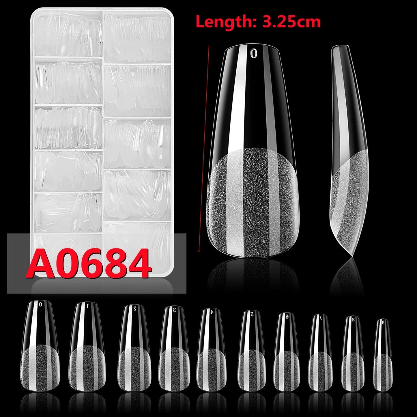 Makartt Soft Gel Full Cover Tips Kit for Soak Off Nail Extensions, 500 Pcs Clear Medium Almond Gelly Tips False Press on Nails