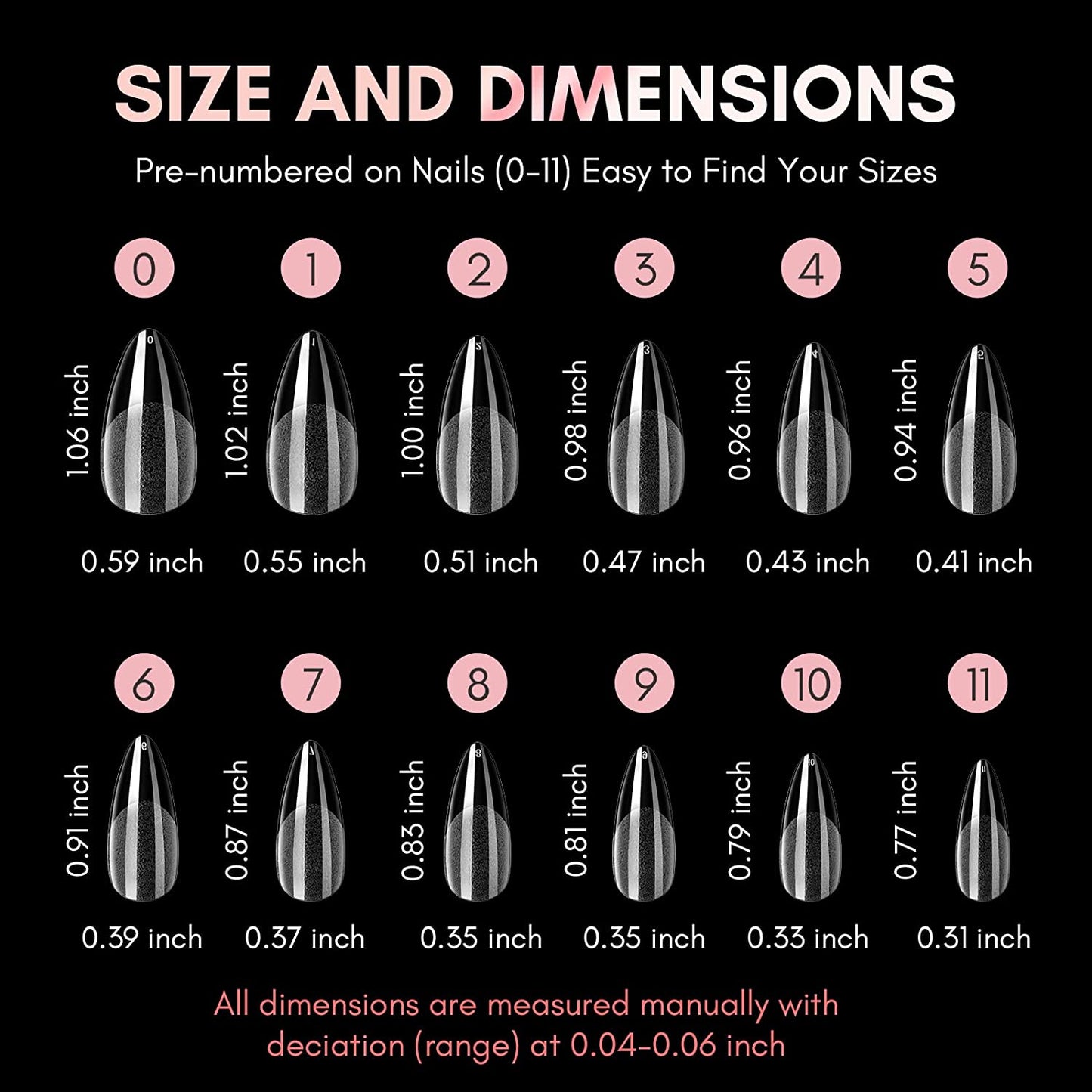 Makartt Soft Gel Full Cover Tips Kit for Soak Off Nail Extensions, 500 Pcs Clear Medium Almond Gelly Tips False Press on Nails