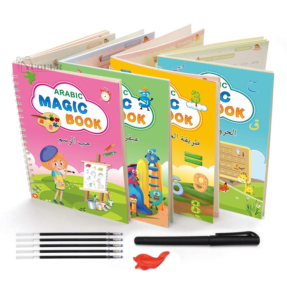 4Books Pen Magic Copy Book Free Wiping Children's Kids Writing Sticker Practice English Copybook For Calligraphy Montessori Gift