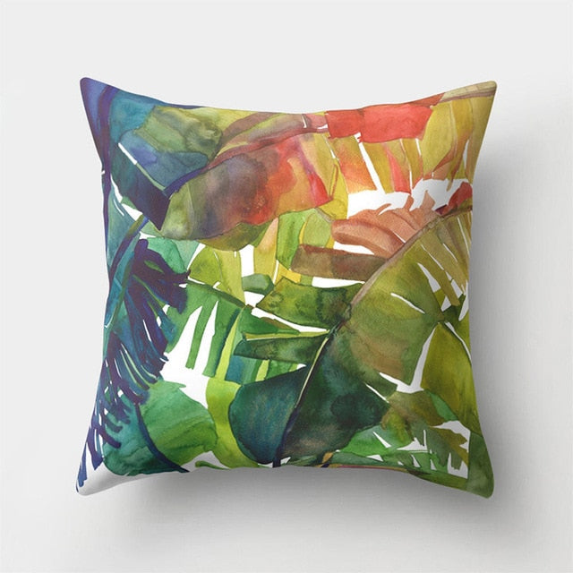 Tropical Plants Pattern Decorative Cushions Pillowcase Polyester Cushion Cover Throw Pillow Sofa Decoration Pillowcover 40506