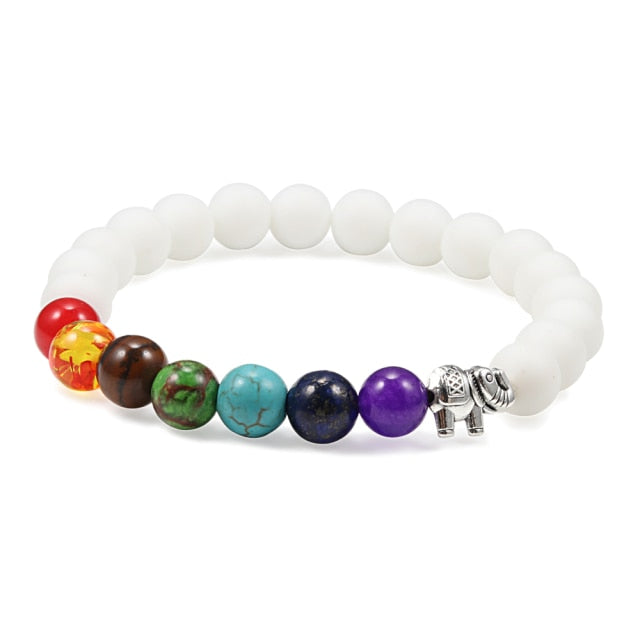 7 Chakra Bracelet Natural Lava Stone Wooden Bead Pendant Bracelets Bangles Buddha Prayer Healing Balance Charm Yoga Jewelry Gift