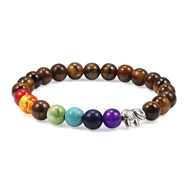 7 Chakra Bracelet Natural Lava Stone Wooden Bead Pendant Bracelets Bangles Buddha Prayer Healing Balance Charm Yoga Jewelry Gift
