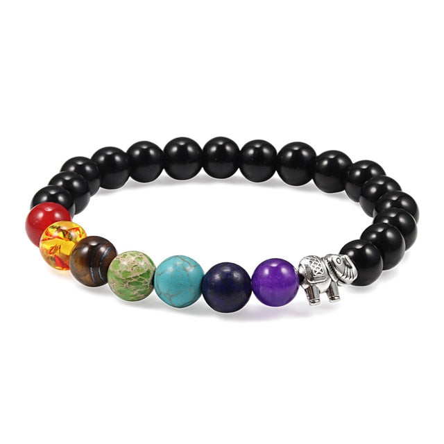 7 Chakra Bracelet Natural Lava Stone Wooden Bead Pendant Bracelets Bangles Buddha Prayer Healing Balance Charm Yoga Jewelry Gift