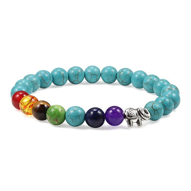7 Chakra Bracelet Natural Lava Stone Wooden Bead Pendant Bracelets Bangles Buddha Prayer Healing Balance Charm Yoga Jewelry Gift
