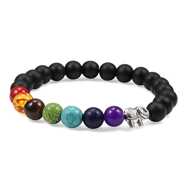 7 Chakra Bracelet Natural Lava Stone Wooden Bead Pendant Bracelets Bangles Buddha Prayer Healing Balance Charm Yoga Jewelry Gift