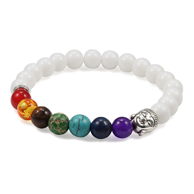 7 Chakra Bracelet Natural Lava Stone Wooden Bead Pendant Bracelets Bangles Buddha Prayer Healing Balance Charm Yoga Jewelry Gift