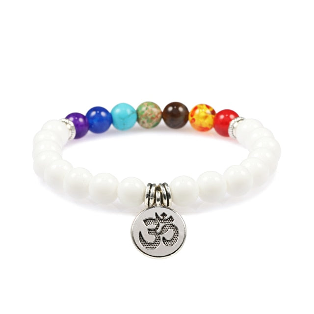 7 Chakra Bracelet Natural Lava Stone Wooden Bead Pendant Bracelets Bangles Buddha Prayer Healing Balance Charm Yoga Jewelry Gift