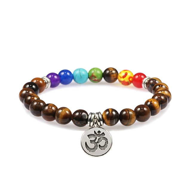 7 Chakra Bracelet Natural Lava Stone Wooden Bead Pendant Bracelets Bangles Buddha Prayer Healing Balance Charm Yoga Jewelry Gift