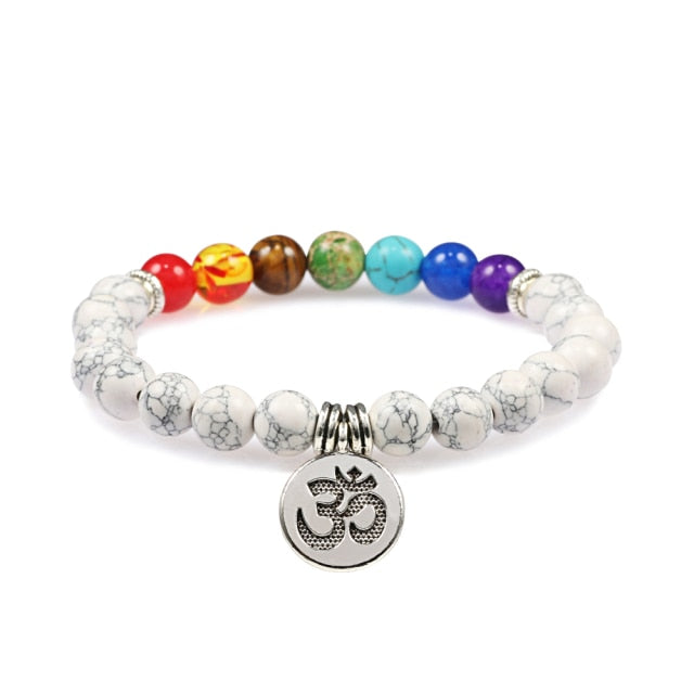 7 Chakra Bracelet Natural Lava Stone Wooden Bead Pendant Bracelets Bangles Buddha Prayer Healing Balance Charm Yoga Jewelry Gift