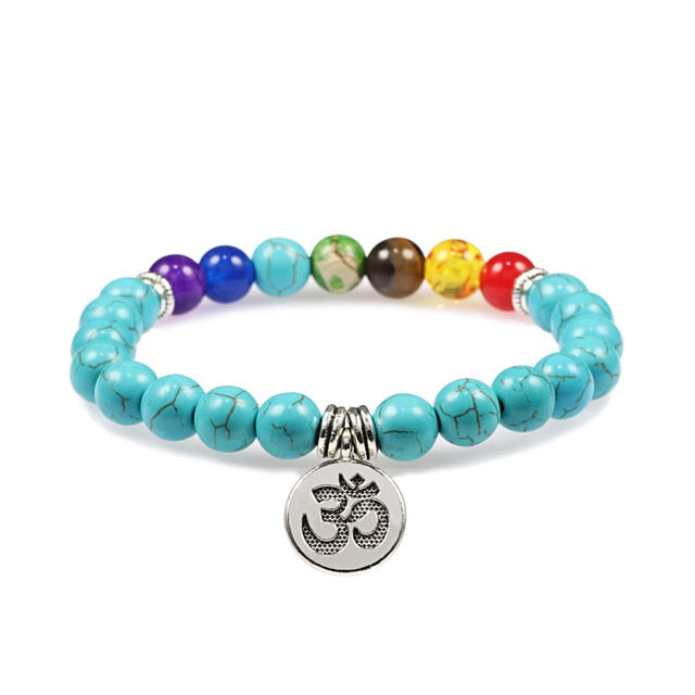 7 Chakra Bracelet Natural Lava Stone Wooden Bead Pendant Bracelets Bangles Buddha Prayer Healing Balance Charm Yoga Jewelry Gift