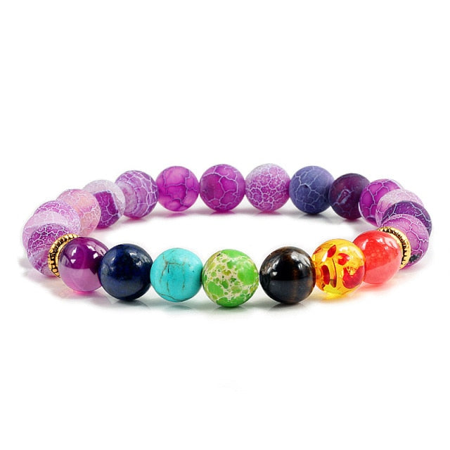 7 Chakra Bracelet Natural Lava Stone Wooden Bead Pendant Bracelets Bangles Buddha Prayer Healing Balance Charm Yoga Jewelry Gift