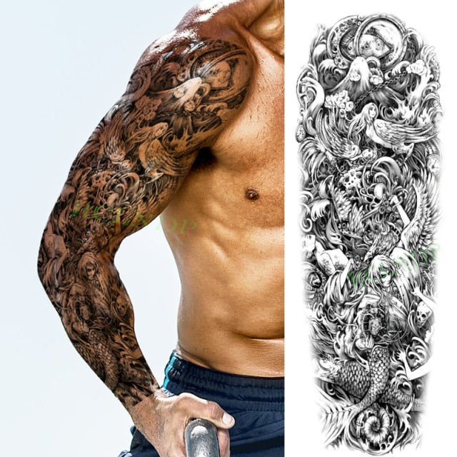 Waterproof Temporary Tattoo Sticker totem geometric full arm large size sleeve tatoo fake tatto flash tattoos for men women