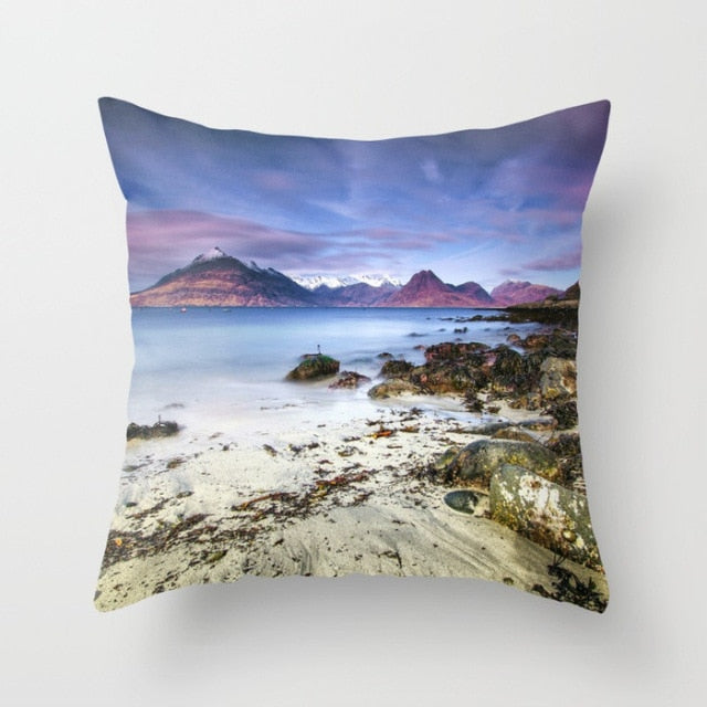 New Summer Blue Beach Pillow Cushion Case Hot Tropical Ocean Palm Print Throw Pillows Cover Livingroom Sofa Seats Bed Decoration