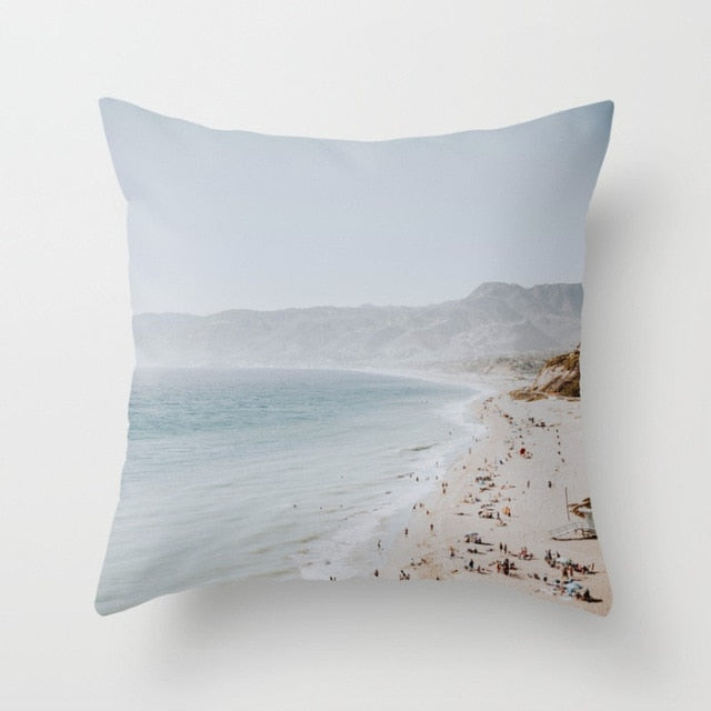 New Summer Blue Beach Pillow Cushion Case Hot Tropical Ocean Palm Print Throw Pillows Cover Livingroom Sofa Seats Bed Decoration