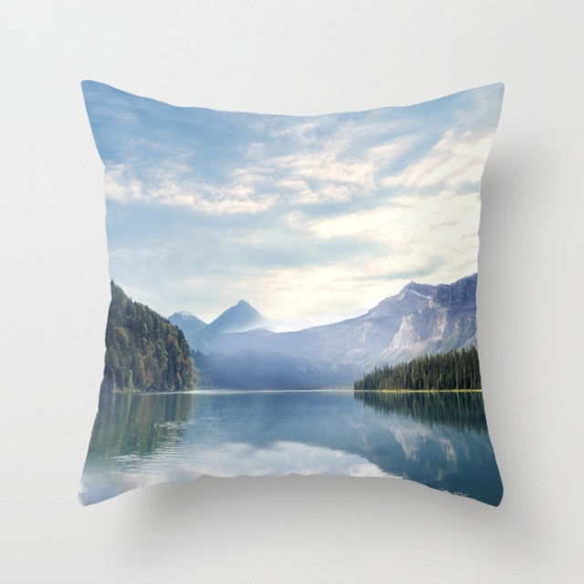 New Summer Blue Beach Pillow Cushion Case Hot Tropical Ocean Palm Print Throw Pillows Cover Livingroom Sofa Seats Bed Decoration