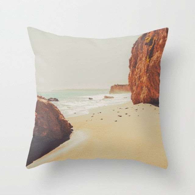 New Summer Blue Beach Pillow Cushion Case Hot Tropical Ocean Palm Print Throw Pillows Cover Livingroom Sofa Seats Bed Decoration