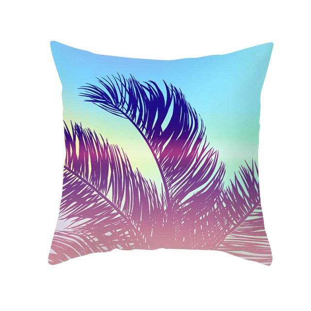 New Summer Blue Beach Pillow Cushion Case Hot Tropical Ocean Palm Print Throw Pillows Cover Livingroom Sofa Seats Bed Decoration