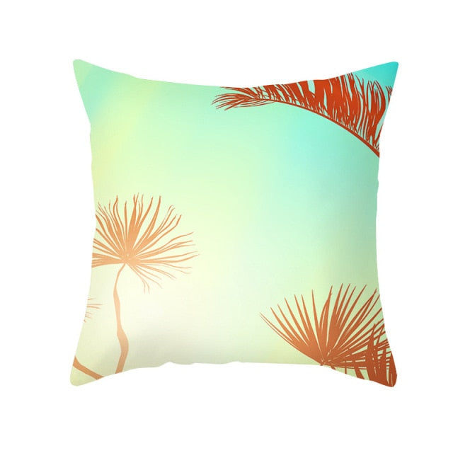 New Summer Blue Beach Pillow Cushion Case Hot Tropical Ocean Palm Print Throw Pillows Cover Livingroom Sofa Seats Bed Decoration