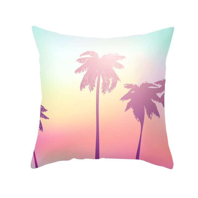 New Summer Blue Beach Pillow Cushion Case Hot Tropical Ocean Palm Print Throw Pillows Cover Livingroom Sofa Seats Bed Decoration