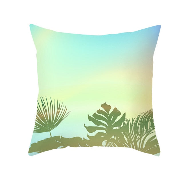 New Summer Blue Beach Pillow Cushion Case Hot Tropical Ocean Palm Print Throw Pillows Cover Livingroom Sofa Seats Bed Decoration