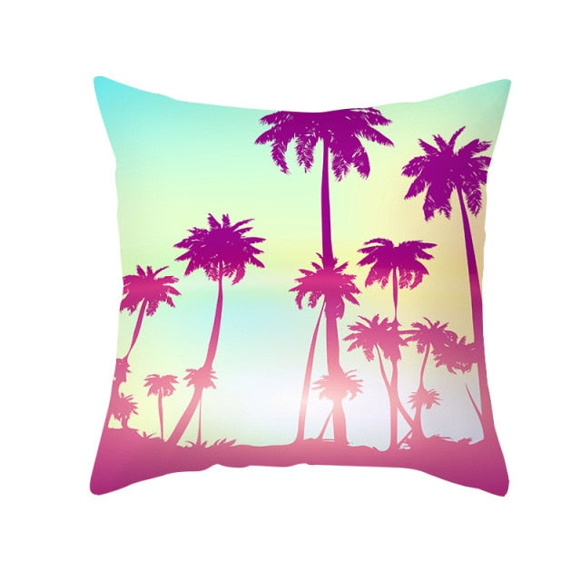 New Summer Blue Beach Pillow Cushion Case Hot Tropical Ocean Palm Print Throw Pillows Cover Livingroom Sofa Seats Bed Decoration
