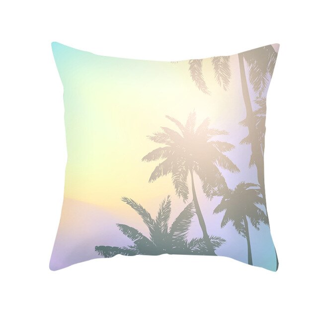 New Summer Blue Beach Pillow Cushion Case Hot Tropical Ocean Palm Print Throw Pillows Cover Livingroom Sofa Seats Bed Decoration